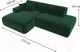 Миниатюра изображения товара Диван угловой Лига Диванов Лига-36 НПБ левый / 121410L (велюр зеленый)