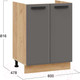Миниатюра изображения товара Шкаф под мойку ТриЯ Тиана 1Н6М (дуб крафт золотой/асфальт супермат)