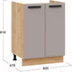 Миниатюра изображения товара Шкаф под мойку ТриЯ Тиана 1Н6М (дуб крафт золотой/мокко супермат)