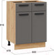 Миниатюра изображения товара Шкаф-стол кухонный ТриЯ Тиана 1Н6Я1 (дуб крафт золотой/асфальт супермат)
