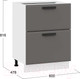 Миниатюра изображения товара Шкаф-стол кухонный ТриЯ Тиана 1Н6Я2 (белый/асфальт супермат)