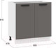 Миниатюра изображения товара Шкаф-стол кухонный ТриЯ Тиана 1Н8 (белый/асфальт супермат)