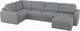 Миниатюра изображения товара Диван П-образный Mio Tesoro Aurora компл.3 правый (Velutto 12 серый)