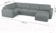 Миниатюра изображения товара Диван П-образный Mio Tesoro Aurora компл.3 правый (Velutto 12 серый)