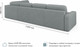 Миниатюра изображения товара Диван П-образный Mio Tesoro Aurora компл.3 левый (Velutto 12 серый)