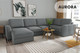 Миниатюра изображения товара Диван П-образный Mio Tesoro Aurora компл.3 левый (Velutto 12 серый)