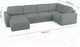 Миниатюра изображения товара Диван П-образный Mio Tesoro Aurora компл.3 левый (Velutto 12 серый)