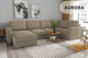 Миниатюра изображения товара Диван П-образный Mio Tesoro Aurora компл.3 левый (Kashemir 230 коричневый)
