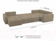 Миниатюра изображения товара Диван П-образный Mio Tesoro Aurora компл.3 левый (Kashemir 230 коричневый)