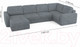 Миниатюра изображения товара Диван П-образный Mio Tesoro Aurora компл.3 левый (Kashemir 974 серый)