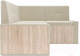 Миниатюра изображения товара Уголок кухонный мягкий Mebel-Ars Таллин 211x83x141 (бархат бежевый Star Velvet 6 Light Beige)