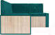 Миниатюра изображения товара Уголок кухонный мягкий Mebel-Ars Таллин 191x83x121 (сине-зеленый Star Velvet 43 Black Green)