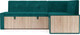 Миниатюра изображения товара Уголок кухонный мягкий Mebel-Ars Таллин 211x83x141 (сине-зеленый Star Velvet 43 Black Green)