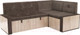 Миниатюра изображения товара Уголок кухонный мягкий Mebel-Ars Таллин 191x83x121 (бархат шоколадный Star Velvet 60 Cofee)