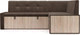 Миниатюра изображения товара Уголок кухонный мягкий Mebel-Ars Таллин 211x83x141 (бархат шоколадный Star Velvet 60 Cofee)