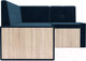 Миниатюра изображения товара Уголок кухонный мягкий Mebel-Ars Таллин 211x83x141 (темно-синий Luna 034)