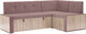 Миниатюра изображения товара Уголок кухонный мягкий Mebel-Ars Таллин 211x83x141 (велюр пудра НВ-178 18)