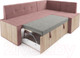 Миниатюра изображения товара Уголок кухонный мягкий Mebel-Ars Таллин 211x83x141 (велюр пудра НВ-178 18)