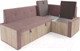 Миниатюра изображения товара Уголок кухонный мягкий Mebel-Ars Таллин 211x83x141 (велюр пудра НВ-178 18)