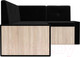 Миниатюра изображения товара Уголок кухонный мягкий Mebel-Ars Таллин 211x83x141 (велюр черный НВ-178 17)