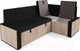 Миниатюра изображения товара Уголок кухонный мягкий Mebel-Ars Таллин 211x83x141 (велюр черный НВ-178 17)