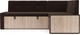 Миниатюра изображения товара Уголок кухонный мягкий Mebel-Ars Таллин 211x83x141 (велюр шоколад HB-178 16)