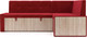 Миниатюра изображения товара Уголок кухонный мягкий Mebel-Ars Таллин 211x83x141 (кордрой красный)
