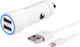 Миниатюра изображения товара Зарядное устройство автомобильное Breaking А16 2USB + кабель USB-А-Lighning / 23200 (белый)