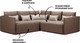 Миниатюра изображения товара Диван угловой Mio Tesoro Чилетти Лонг (Velutto 01/Velutto 06)