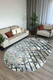 Миниатюра изображения товара Коврик Radjab Carpet Бьянка Овал K551B / 11288RK-B (1.2x1.8, Cream Shirink/Blue Fdy)