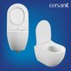 Миниатюра изображения товара Унитаз подвесной с инсталляцией Cersanit Brasko Smart CO DPL EO Slim + Vector / 68304 (c кнопкой Estetica белый)