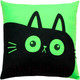 Миниатюра изображения товара Подушка декоративная MATEX Meow. Chubby / 62-110 (салатовый/черный)