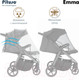 Миниатюра изображения товара Детская прогулочная коляска Pituso Emma / ET6 (темно-синий)