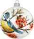 Миниатюра изображения товара Шар новогодний Декарт Синичка на ветке рябины 8Ш0110 (10см, белый)