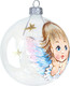 Миниатюра изображения товара Шар новогодний Декарт Рождественский ангелочек 8Ш0098 (8см, серебристый)