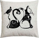 Миниатюра изображения товара Подушка декоративная MATEX Original Line Коты / 29-137 (молочный/черный/светло-бежевый)