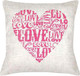 Миниатюра изображения товара Подушка декоративная MATEX Love Story Line Сердце из букв / 29-878 (серый/розовый)