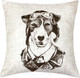 Миниатюра изображения товара Подушка декоративная MATEX Bibop Line Собака Летчик / 32-083 (серый/коричневый)