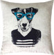 Миниатюра изображения товара Подушка декоративная MATEX Bibop Line Собака в очках / 32-106 (серый/бирюзовый)