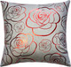 Миниатюра изображения товара Подушка декоративная MATEX Luxury Aria Розочки / 48-879 (светло-серый/красный)