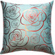 Миниатюра изображения товара Подушка декоративная MATEX Luxury Aria Розочки / 48-756 (серо-голубой/красный)