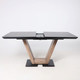 Миниатюра изображения товара Обеденный стол Аврора Торонто 140-171.5x80 керамика (камень серый Greys Black/ель умбра)