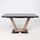 Миниатюра изображения товара Обеденный стол Аврора Торонто 140-171.5x80 керамика (камень серый Greys Black/ель умбра)