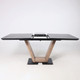 Миниатюра изображения товара Обеденный стол Аврора Торонто 140-171.5x80 керамика (камень серый Greys Black/ель умбра)
