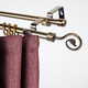 Миниатюра изображения товара Карниз для штор Sundays Home Лайт Крюк 16мм+16мм двухрядный (антик, 2м)