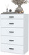 Миниатюра изображения товара Комод Интерлиния Skill-57 (белый платинум/белый платинум)