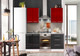 Миниатюра изображения товара Кухонный гарнитур Кастанье Мила 1.2 (красный китайский глянец/черный глянец)