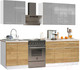 Миниатюра изображения товара Кухонный гарнитур Кастанье Мила 2.0 (серый пыльный/дуб крафт золотой матовый)