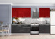 Миниатюра изображения товара Кухонный гарнитур Кастанье Мила 2.2 (красный китайский глянец/черный глянец)