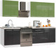 Миниатюра изображения товара Кухонный гарнитур Кастанье Мила 2.2 (зеленый глянец/черный глянец)